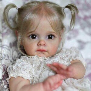 Tvqbxp Reborn Baby Dolls Girl, 22Inch Cute Soft Vinyl Lifelike Reborn Toddler Do